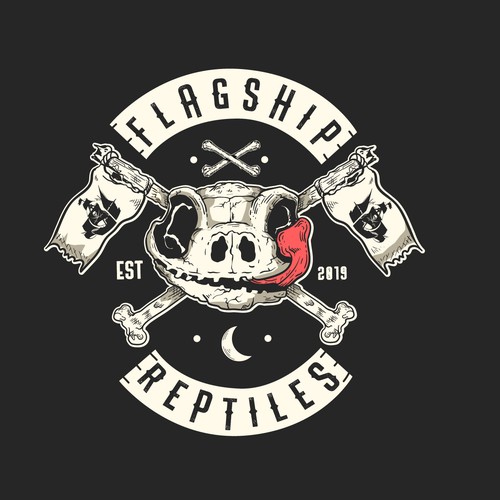 Biker logo with the title 'Badass Reptiles Shop Logo'