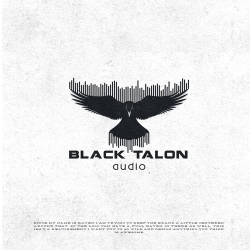 Raven design with the title 'Black Talon Audio Logo'