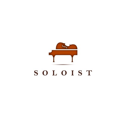 Violin design with the title 'Soloist Logo Design'