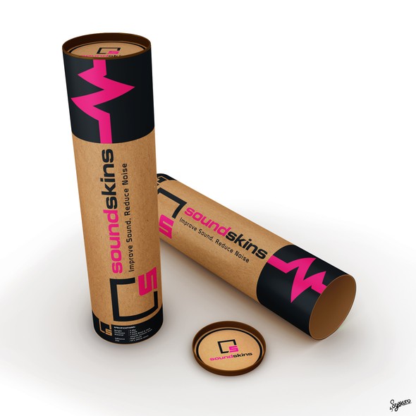 Eye-catching packaging with the title 'Cylinder cardboard tube design for Car Audio acoustic material'