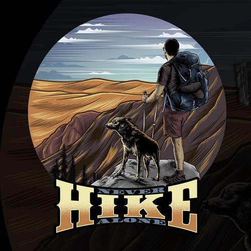 Hiking t-shirt with the title 'Hiking'