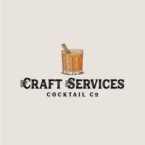 Cocktail logo with the title 'craft services'