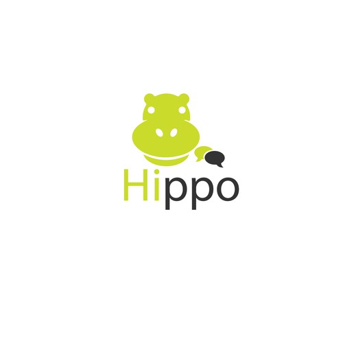 Attractive logo with the title 'Logo Design For Hippo Chat App'