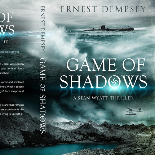Adventure book cover with the title '"Game of Shadows" by Ernest Dempsey'