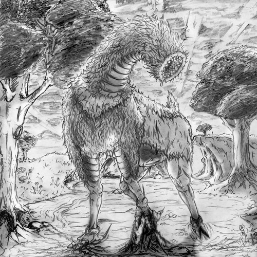 Pencil artwork with the title 'Eater Scavenger "Neox" '