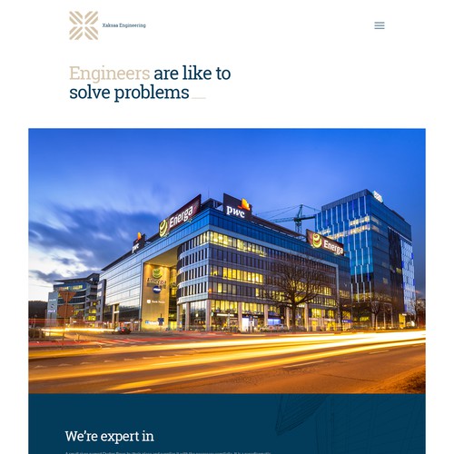 Engineering website with the title 'Web Page Re-design'