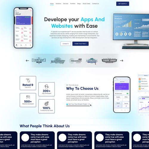 IT website with the title 'Web and App Development Company'