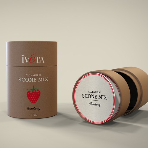 Bakery packaging with the title 'Create a package for great-tasting, organic scone mixes'