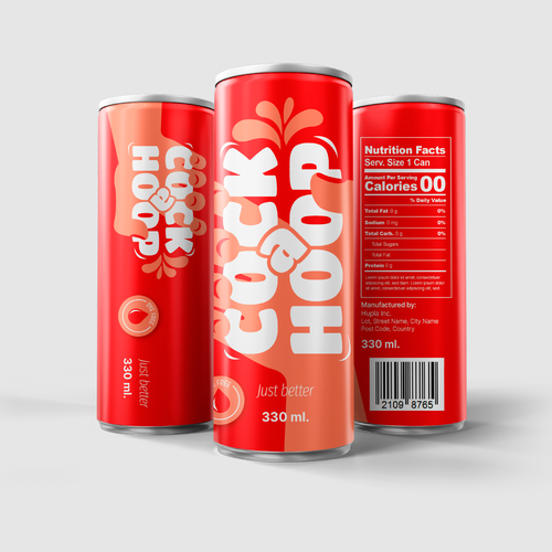 Funny packaging with the title 'Unique and original label for a soda better than the red brand'