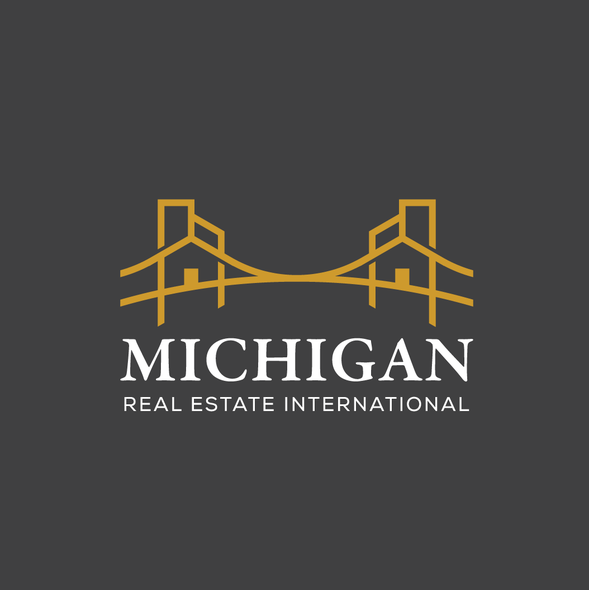 Bridge design with the title 'Logo designs for Michigan Real Estate International!'