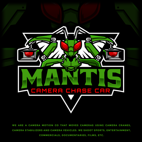 Esports logo with the title 'Mantis Camera Chase Car'
