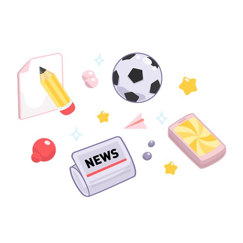 Magazine artwork with the title 'Icons for a website'