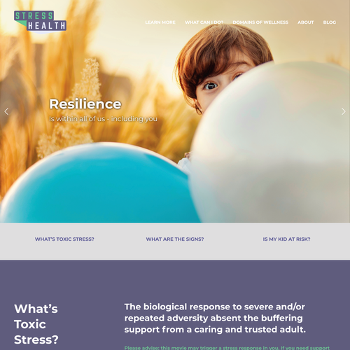 Pediatric design with the title 'Stress Health'