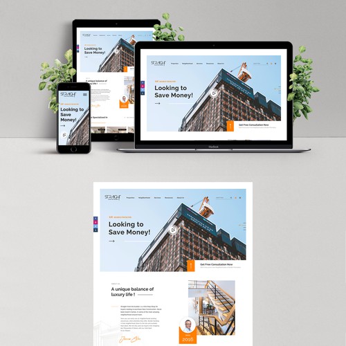 Architecture website with the title 'Create Website Layout for New Realestate Concept'