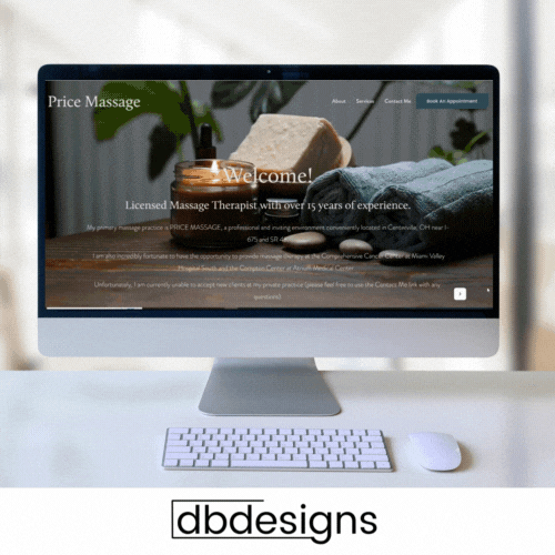 Massage design with the title 'One Page Scrolling Website'