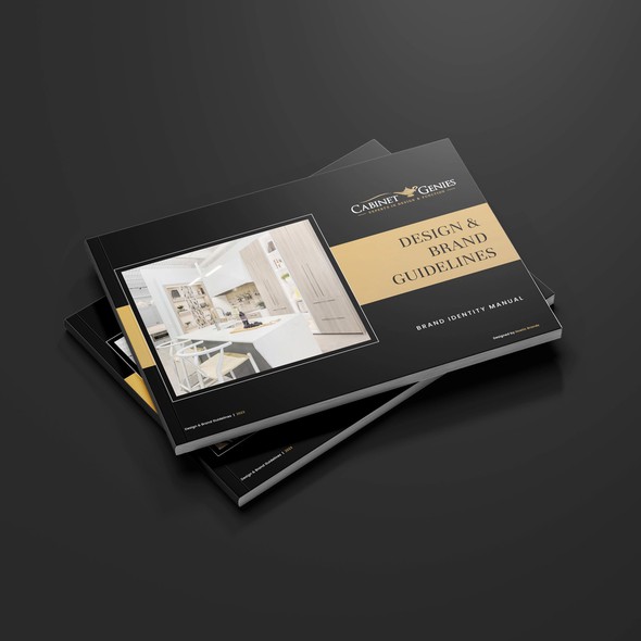 Home improvement design with the title 'Brand Guide for Cabinet maker and interior'