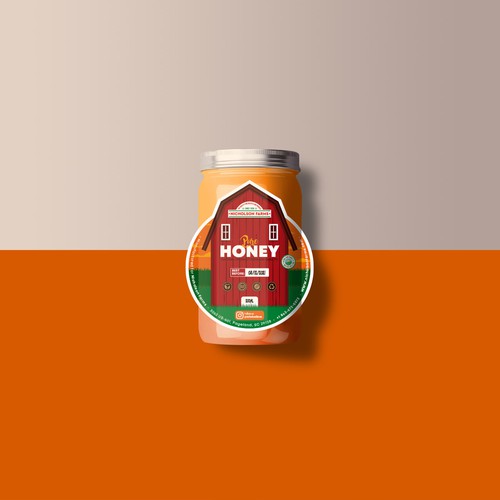 Honey packaging with the title 'Honey Label'