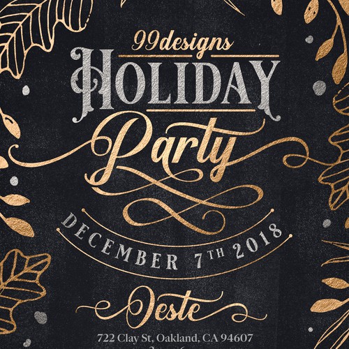 Winter design with the title 'Vintage Holday Poster'