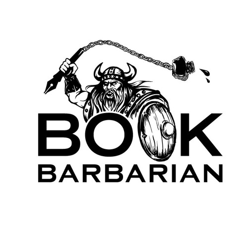 Education logo with the title 'Create a kick-ass logo for BookBarbarian.com'