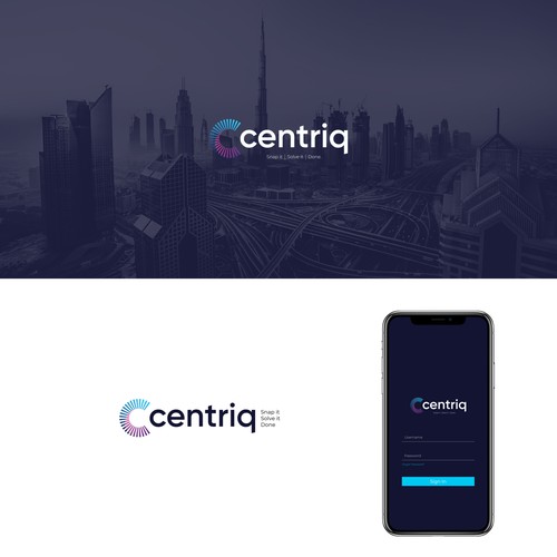 Futuristic brand with the title 'centriq'