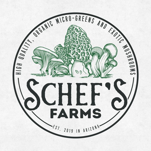 Ink logo with the title 'Logo for Schef's Farms'