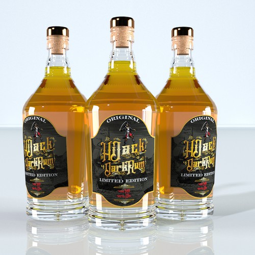 Liquor label with the title 'packaging design'