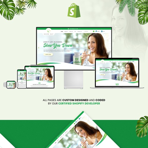 Android design with the title 'Custom Shopify Website for Healthcare  Company '