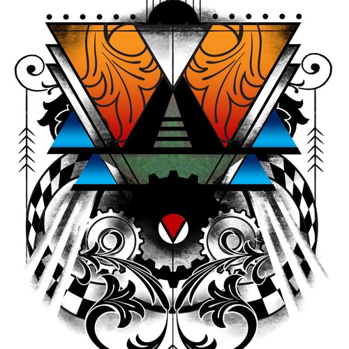 Symmetrical design with the title 'Tattoo Coverup'