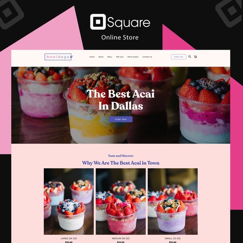Ice cream design with the title 'Square online store'