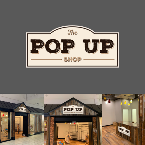 Pop up design with the title 'Pop Up Shop Signage Contest Winner'