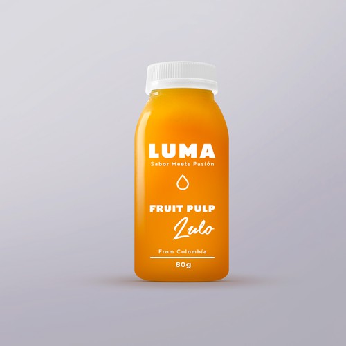 Orange packaging with the title 'Label design for small jar '