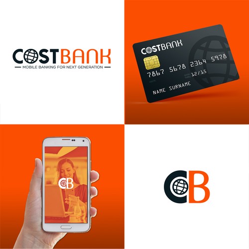 Mobile brand with the title 'Logo for Online Bank'