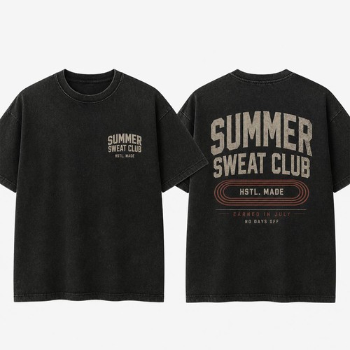 Summer t-shirt with the title 'Summer Sweat Club'