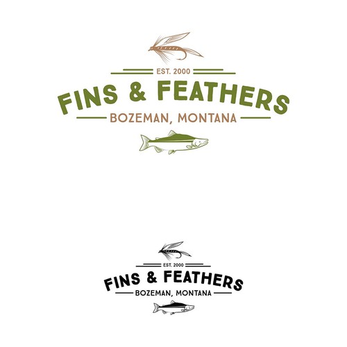 Fly fishing logo with the title 'Create an amazing logo that will be used for store signage, silkscreen, and embroidery.'