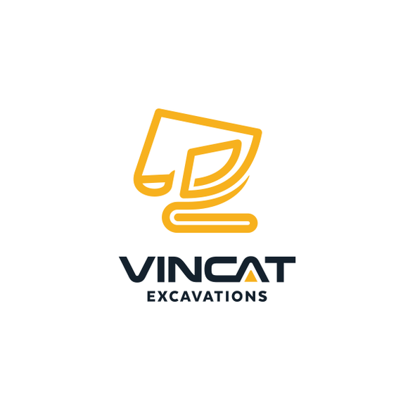 Bulldozer design with the title 'Logo for Vincat Excavations'