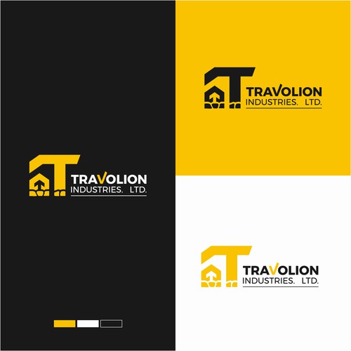 Proposal design with the title 'Travolion Industries logo proposal'