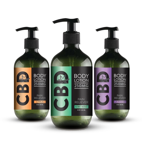 Soap label with the title 'CBD Body Lotion Label Design'