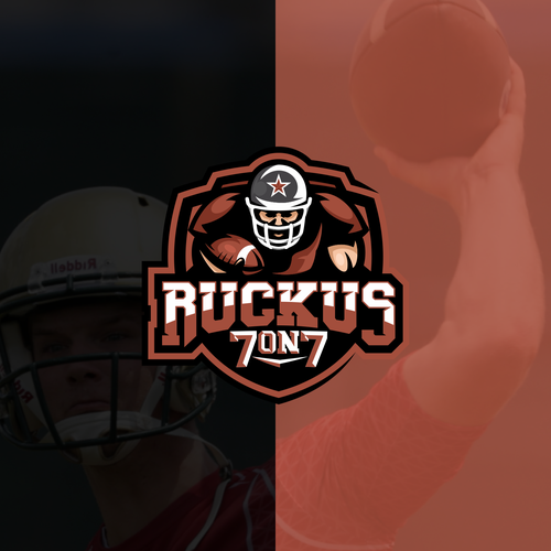 Rugby logo with the title 'Ruckus 7 on 7'