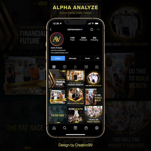 Instagram ad design with the title 'Instagram Grid for Influencer Marketing'