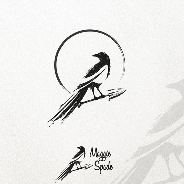 Magpie logo with the title 'Bird themed logo for blogger'