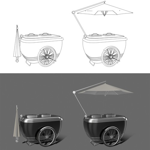Ice cream design with the title 'Design of a icecream cart'