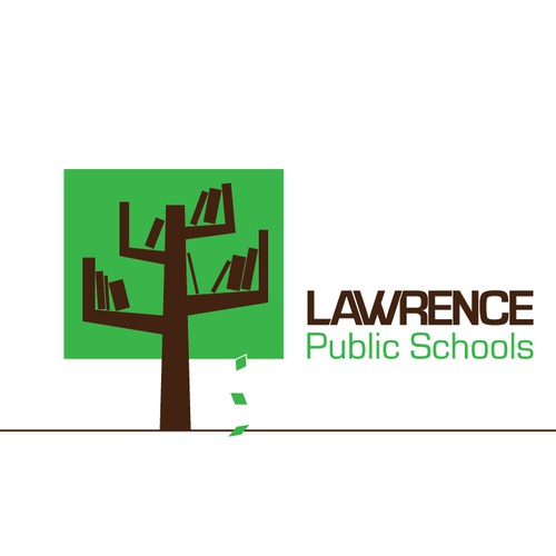 Library logo with the title 'Innovative Logo for LAWRENCE Public School'