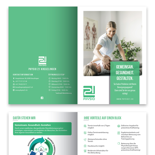 Massage design with the title 'Physio 21'