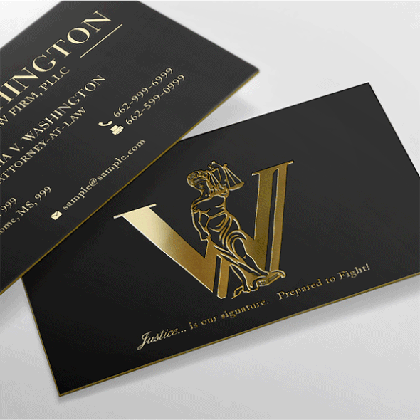 Justice design with the title 'Business card for law firm'
