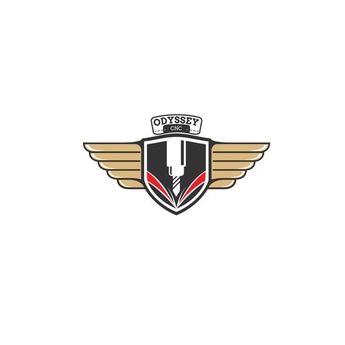 Machine logo with the title 'Logo for a company that makes custom metal and wood art, decorations, and furniture.'