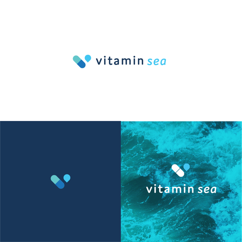 Vitamin logo with the title 'Hip logo for a health beverage'