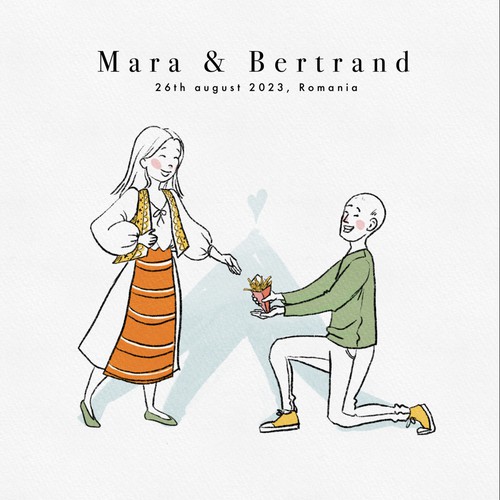 Save the date design with the title 'Save the Date announcement Illustration'