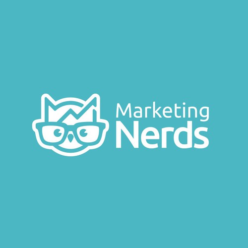 Nerd logo with the title 'pictorial logo concept for Marketing Nerds'