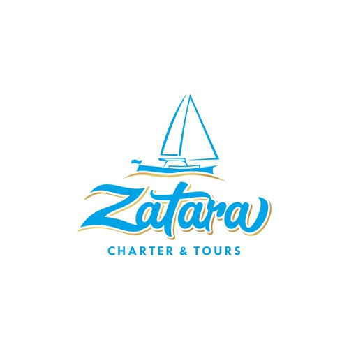 Yacht logo with the title 'Logo Zatara Charter & Tours'