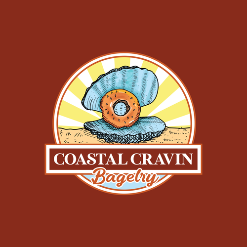 North carolina logo with the title 'Design a Coastal Chic & Trendy Bagel Shop logo'